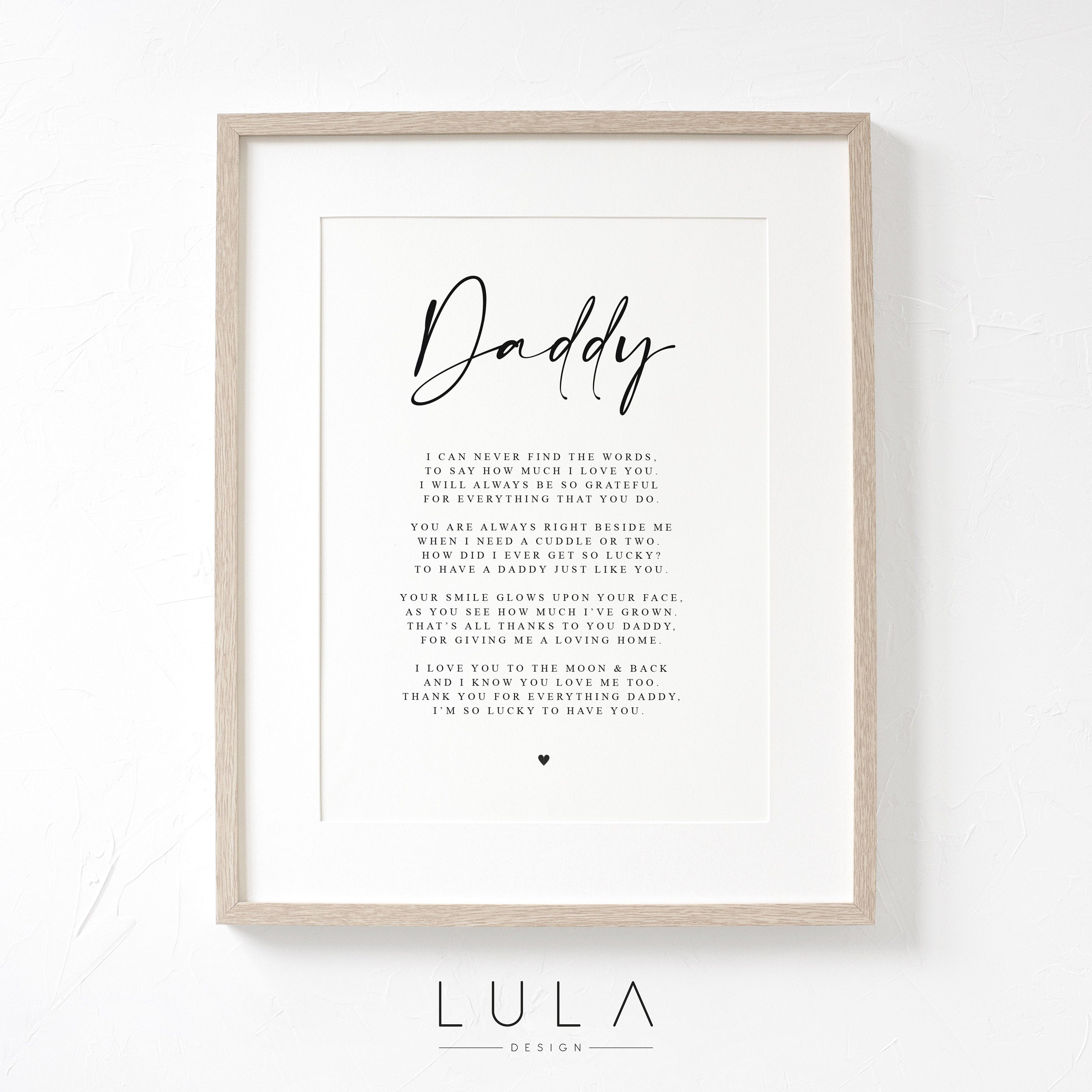 PERSONALISED Daddy Poem A4 A5 PRINT- Fathers Day Gift, Daddy Birthday Gift, A poem for Daddy, Fathers Day Christmas Gift for Daddy