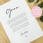 Personalised GRAN Poem A4 UNFRAMED PRINT Gran Gift Grandparent Poem Gift for Christmas Gift, Present to Gran from Grandchild Grandchildren