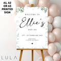 PERSONALISED Eucalyptus Hen do PRINTED Welcome Sign Elegant Hen Do Welcome Sign Eucalyptus Theme Sign Green White hen do