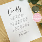 PERSONALISED Daddy to be Poem from Bump Twins A4 A5 UNFRAMED PRINT New Dad Birthday Gift, Fathers Day Gift, Pregnancy Announcement from Bump