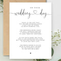 On your Wedding Day Poem A5 Greeting Card with envelope, The new Mr & Mrs Card, Bride and Groom Card, Card for Wedding, Wedding Day Card