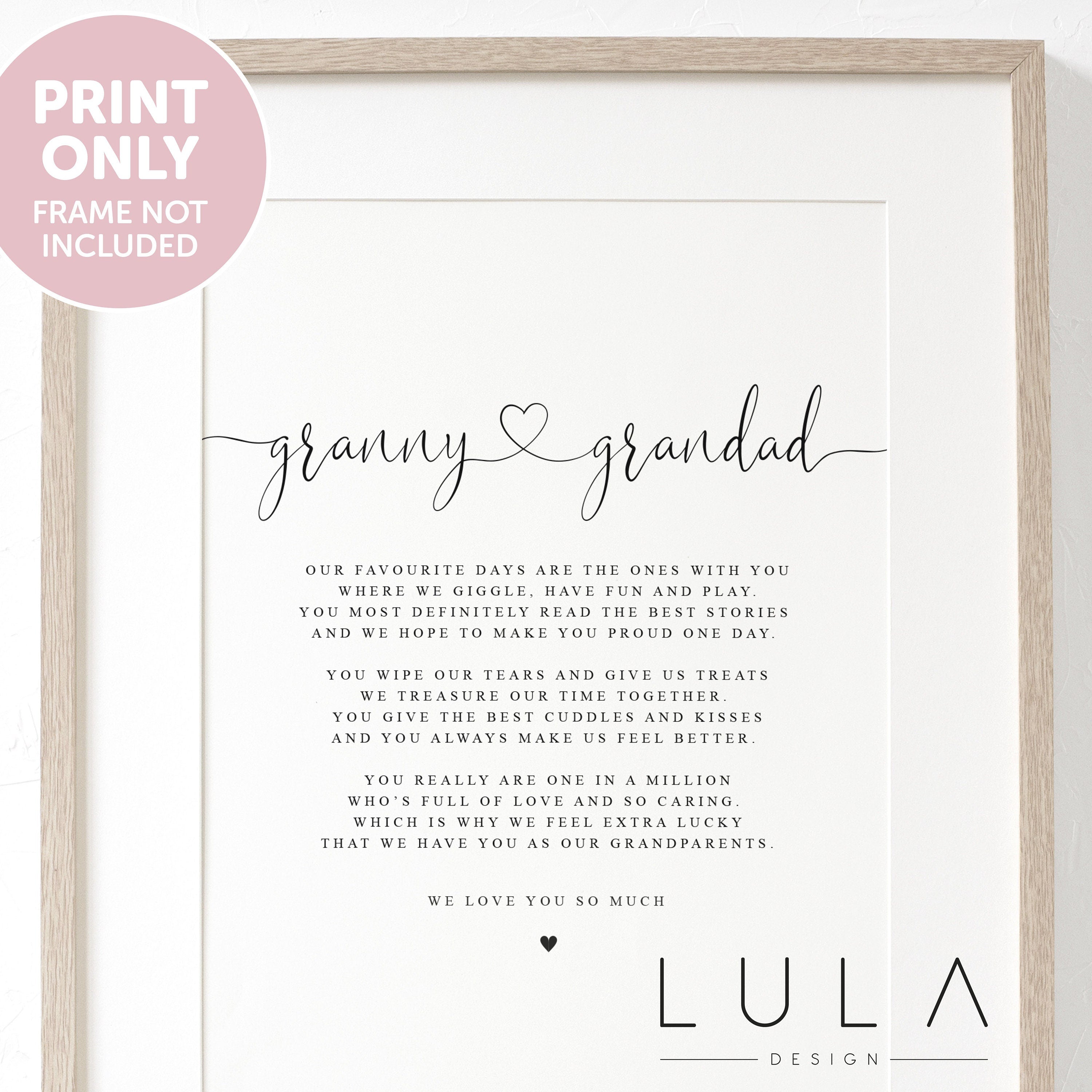 Granny and Grandad Poem A4 or A5 PRINT, Granny and Grandad Gift, Grandparent Poem, Gift for Grandparents, Grandparent Christmas Gift, Granny