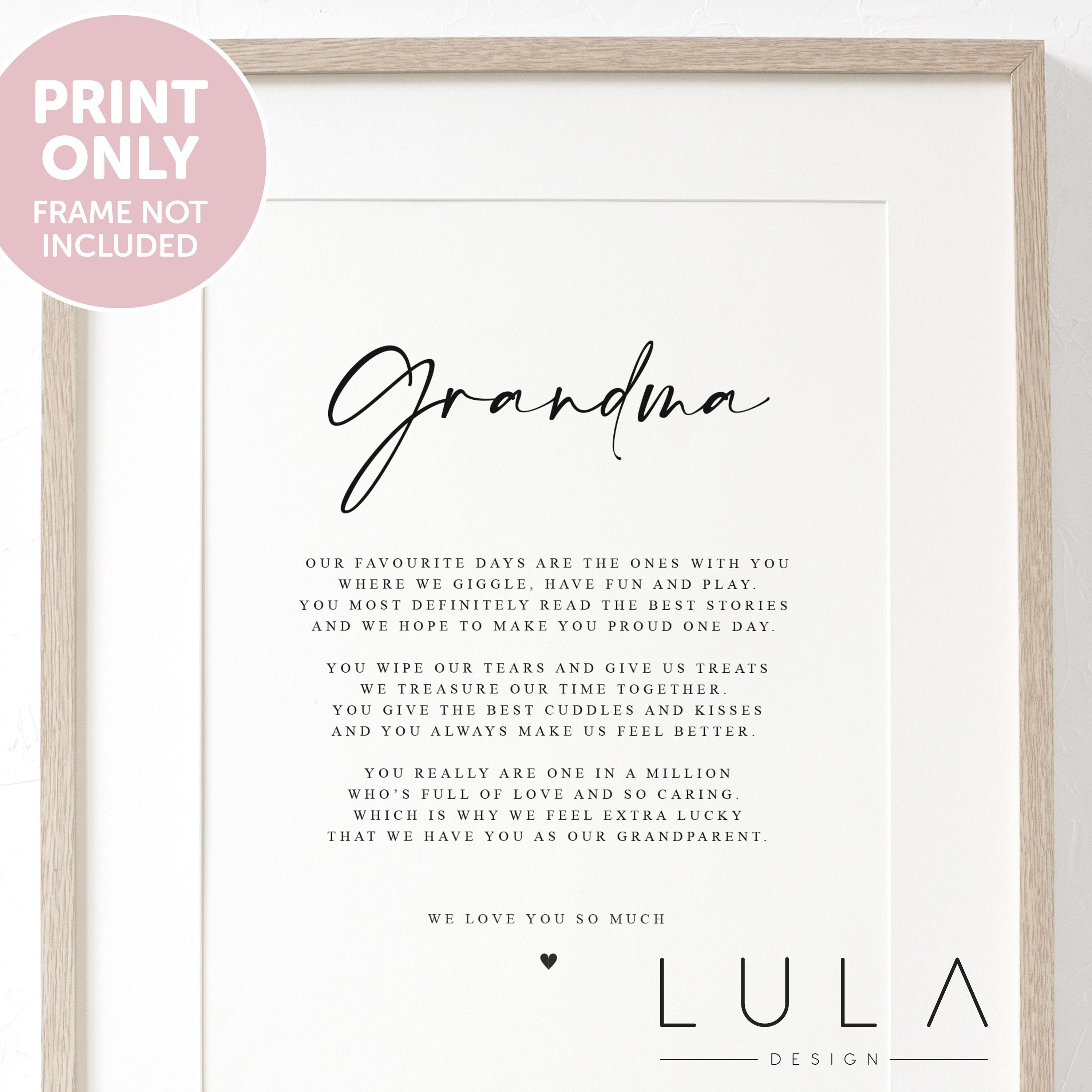 PERSONALISED Grandma Poem A4 A5 PRINT, Grandma Gift Grandparent Poem Christmas Gift, Present to Grandma from Grandchild Grandchildren