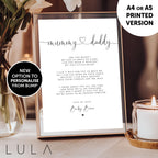 PERSONALISED Mummy and Daddy to be Poem from Bump or Twins A4 PRINT New Parents to be Christmas Gift Pregnancy Reveal Mummy & Daddy to be