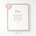 Personalised Pops Poem A4 A5 UNFRAMED PRINT, Pops Grandparent Poem, Pops Christmas Gift to Pops from Grandchild Grandchildren, Pops Birthday