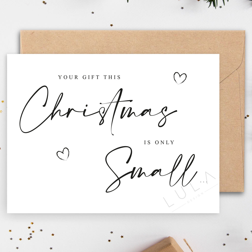 Your gift this Christmas is only Small Pregnancy Announcement A5 Card with envelope, Family, Pregnancy Reveal Christmas Card, Xmas Pregnancy