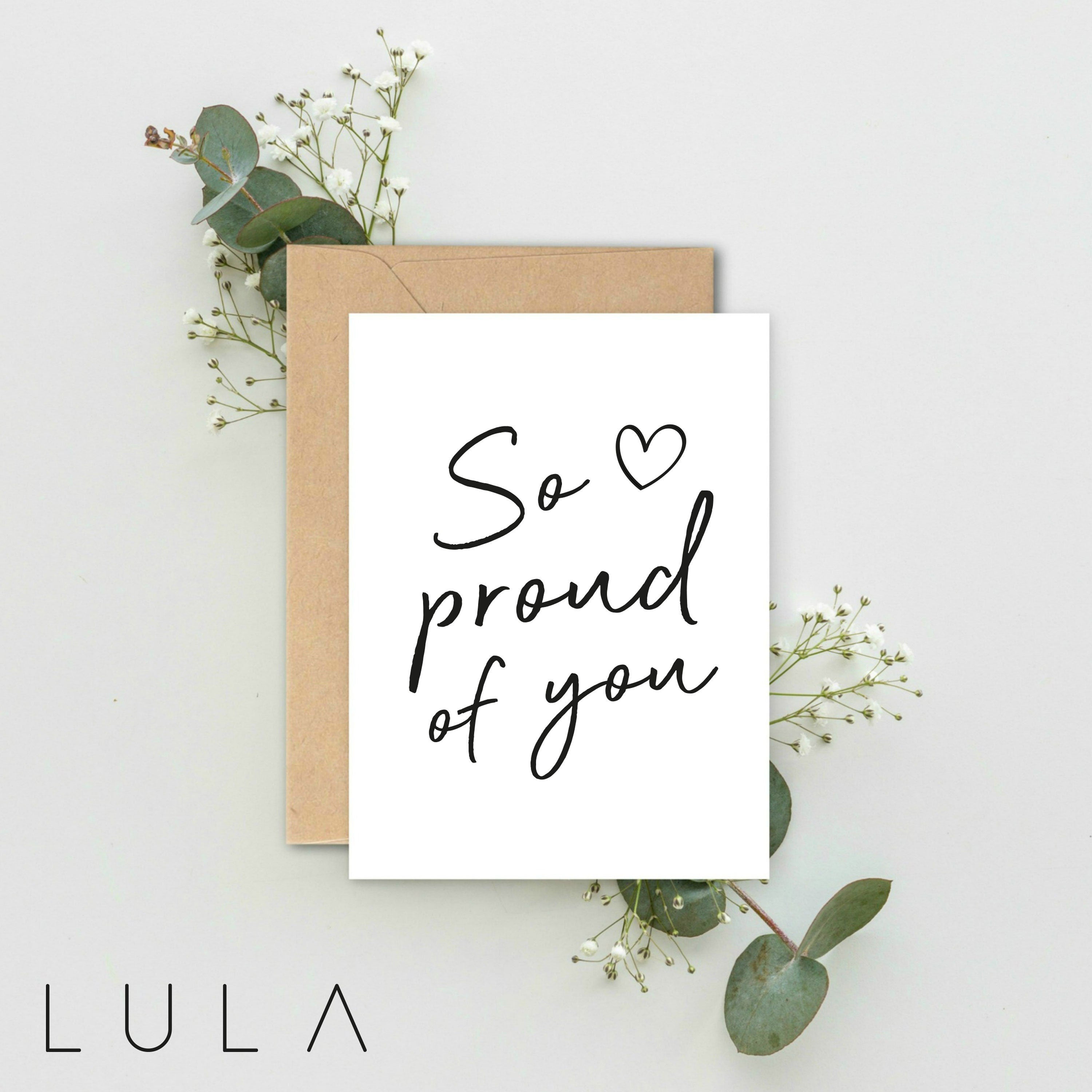 So proud of you A5 Card with envelope, Congratulations, Best friend Card, Proud of Daughter Card, Positivity Card, New Mum Card, Achievement