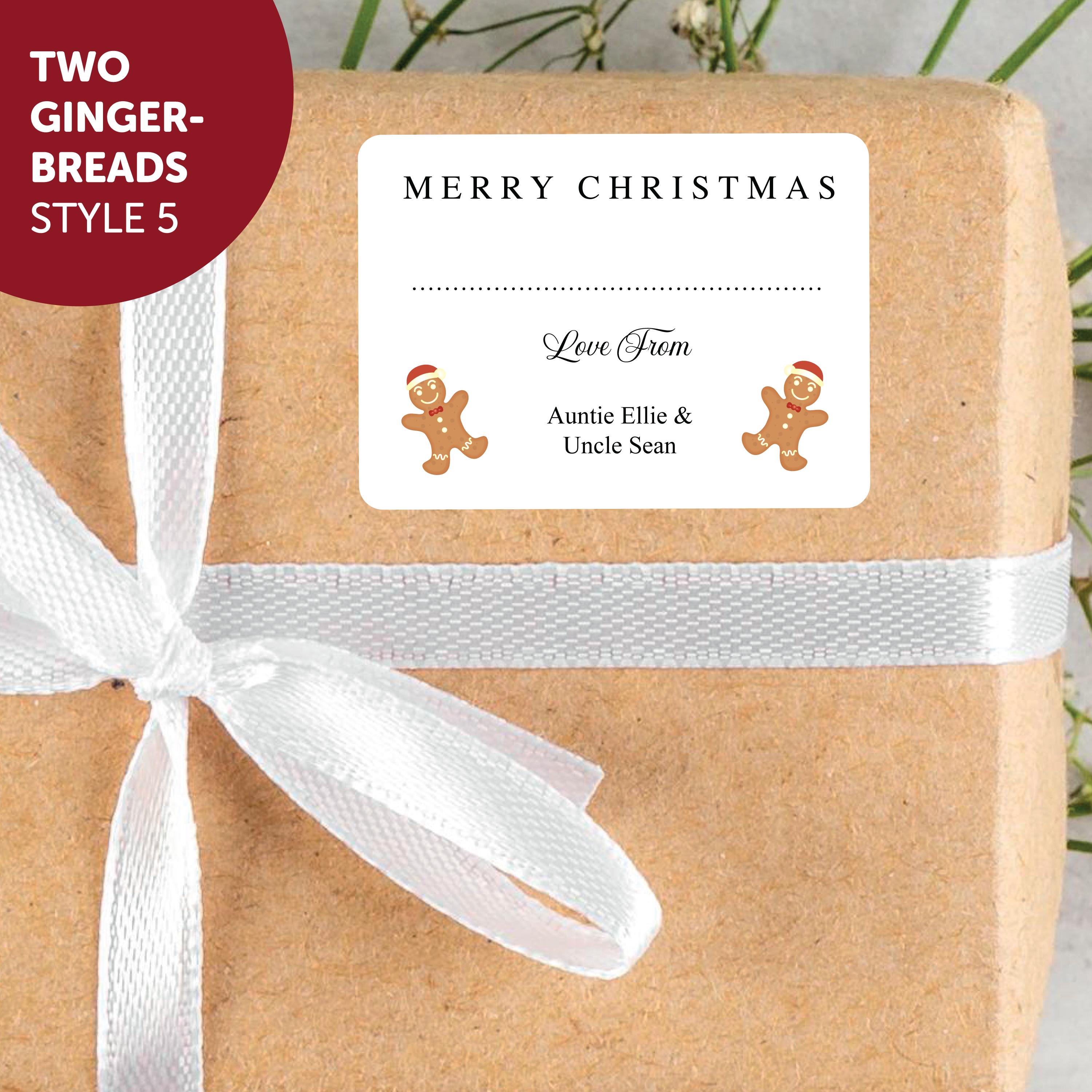 PERSONALISED 18 x Merry Christmas from Family Christmas Gift Stickers, Minimalistic Merry Christmas Labels Custom Name Present Gift Bag Tags