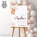 PERSONALISED We can Bearly Wait Teddy Bear Neutral Beige Balloons Unisex Baby Shower Sign PRINTED Foamex Neutral Beige Baby Shower