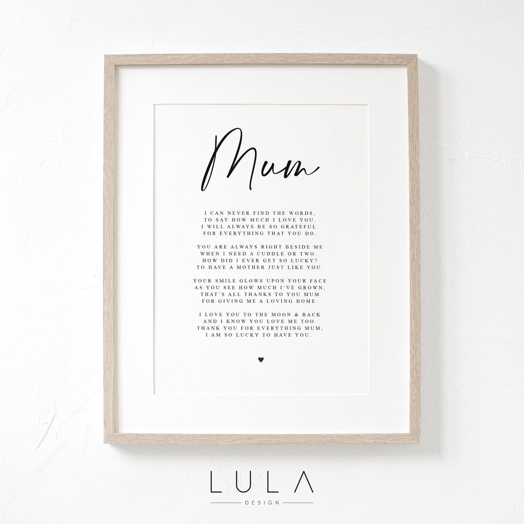 PERSONALISED Mum Poem A4 or A5 PRINT- Mothers Day Gift, Gift for Mum, Mum Birthday Gift, Mothers Day Gift for Mum from Child Children