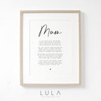 PERSONALISED Mum Poem A4 or A5 PRINT- Mothers Day Gift, Gift for Mum, Mum Birthday Gift, Mothers Day Gift for Mum from Child Children