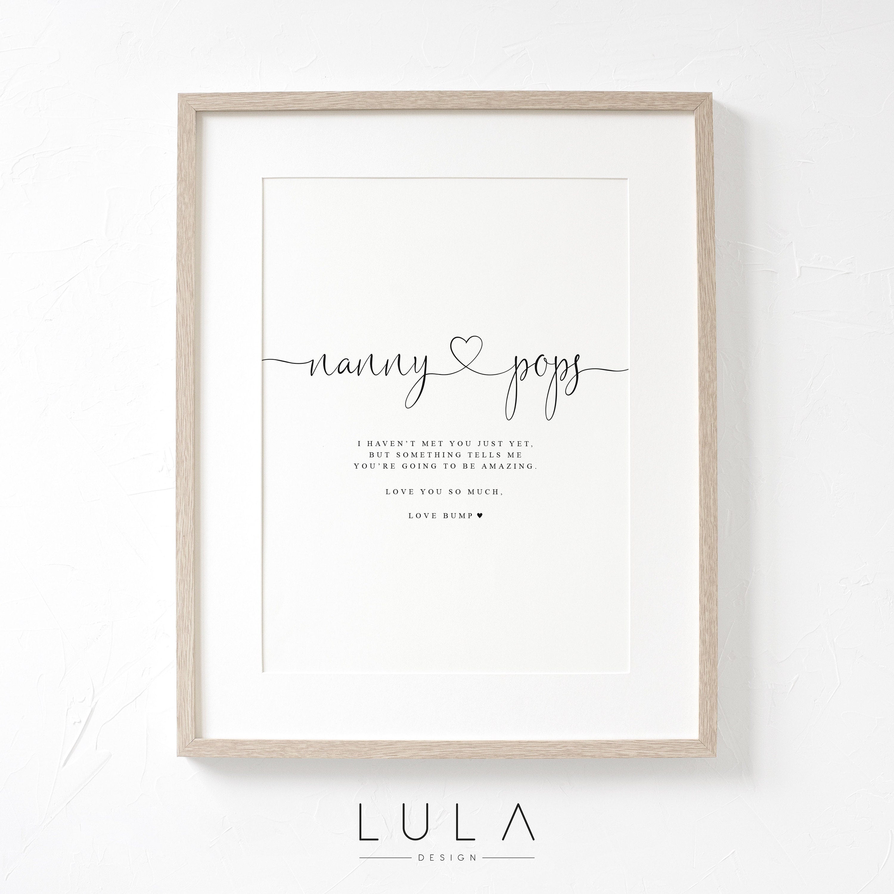 NANNY and POPS Love from Bump A4 or A5 PRINT, Pregnancy Announcement, Bump to Nanny & Pops, Christmas Gift, Grandparents to be