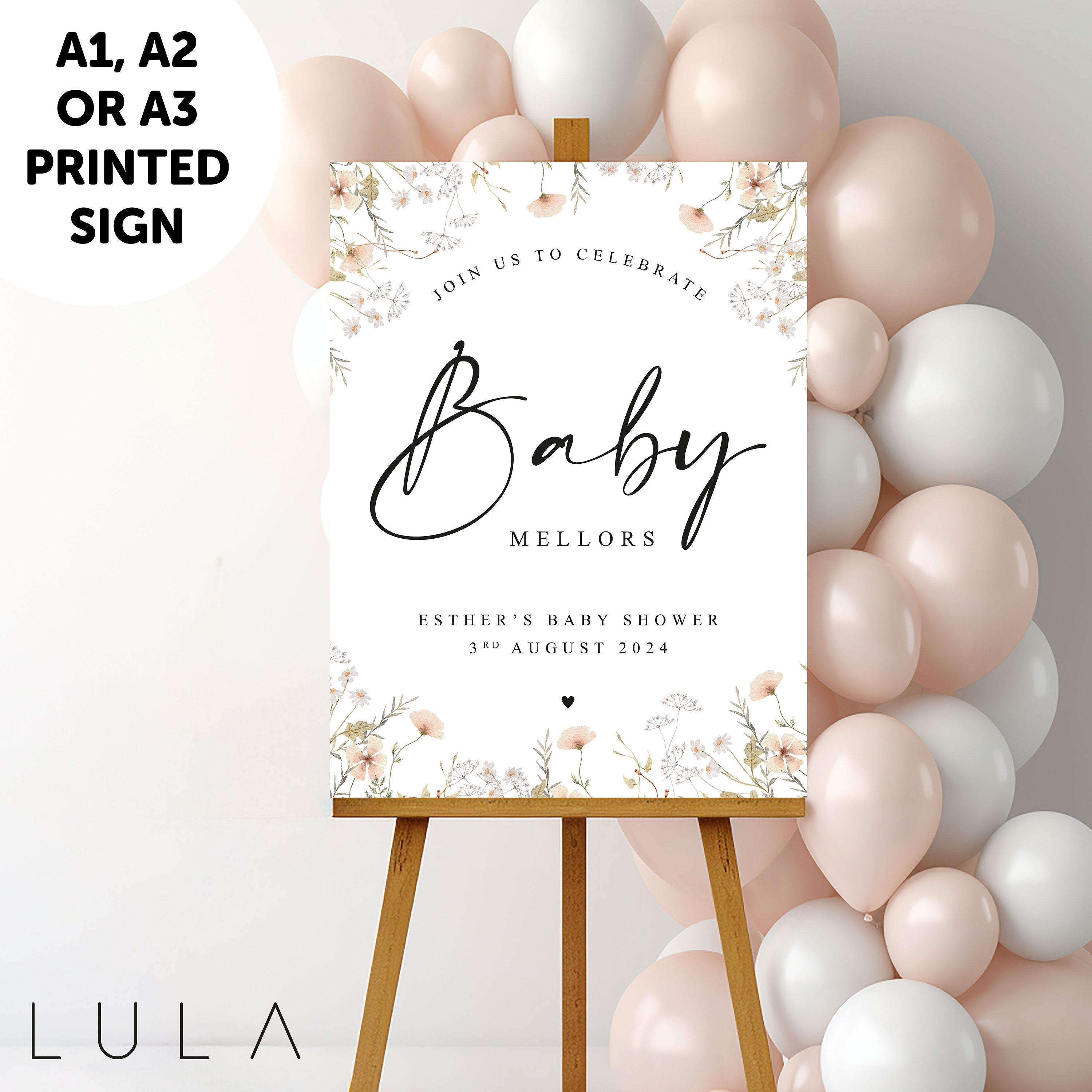PERSONALISED Beige Baby Shower Sign PRINTED Foamex Beige Unisex Baby Shower Party Baby Welcome Sign, Beige Taupe Baby Shower