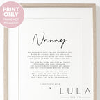 PERSONALISED Nanny Nannie Poem A4 A5 PRINT, Nanny Gift, Grandparent Poem, Nanny Nannie Christmas Gift to Nanny from Grandchild Grandchildren