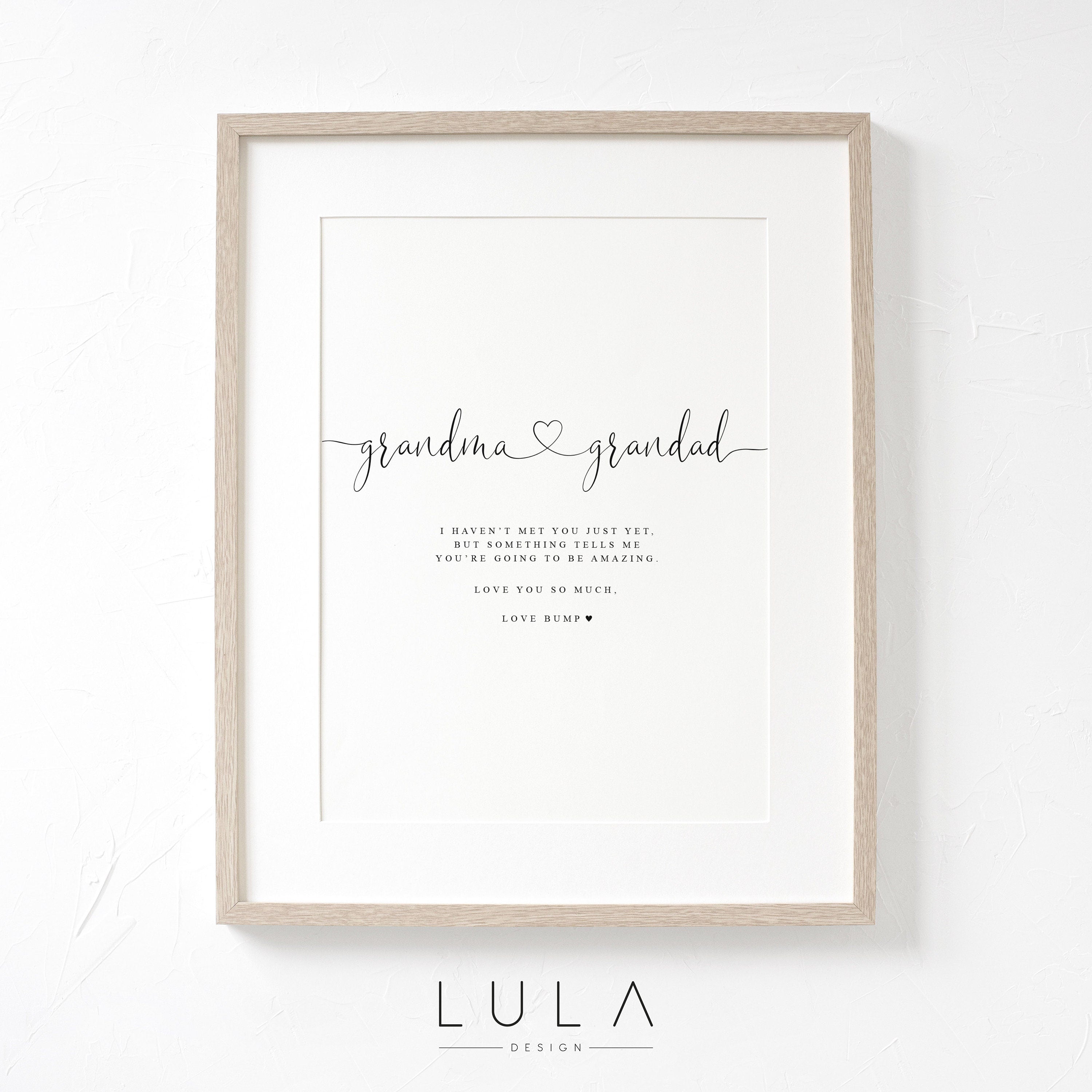 GRANDMA and GRANDAD Love from Bump A4 or A5 Unframed PRINT, Pregnancy Announcement, Bump to Grandma & Grandad, Grandparents to be Print