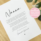 Personalised NANNA Poem A4 A5 UNFRAMED PRINT, Nanna Grandparent Poem, Gift to Nanna Christmas Gift Nanna Gift Grandchild Grandchildren