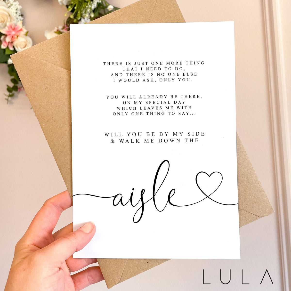 Will you walk me down the aisle Wedding Day A5 Greeting Card with envelope Aisle Card Wedding Day Card, Card Dad Father of Bride Wedding Day